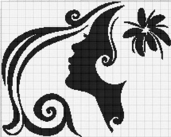 Монохромные рисунки для вышивки