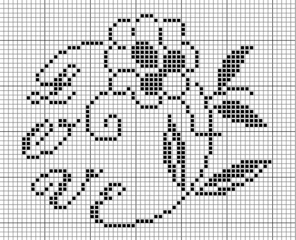 Монохромная вышивка крестом схемы маленькие