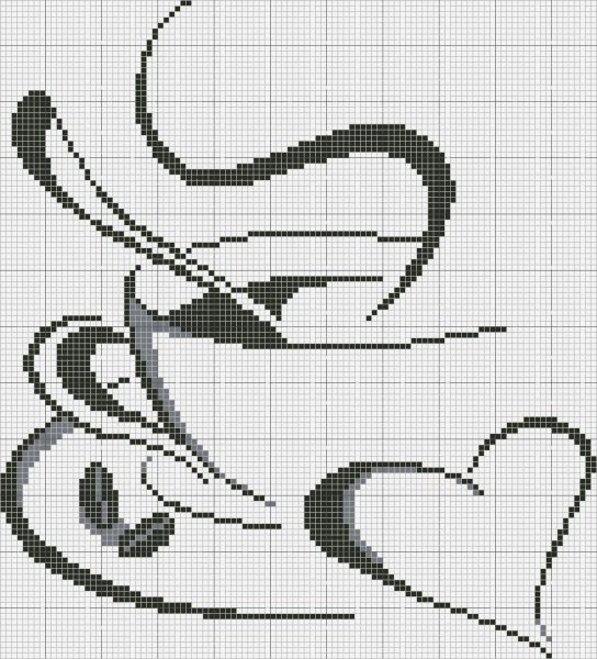 Вышивка чашка кофе