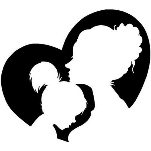 Трафарет матери и ребенка