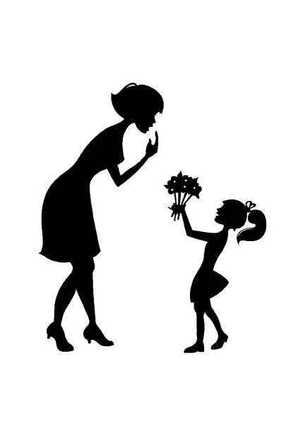 Мама и дочь очертания