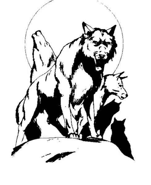 Трафарет для выжигания волк