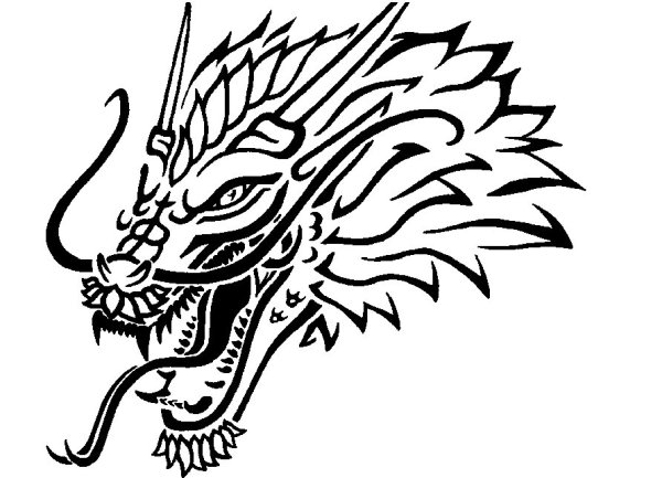 Тату голова дракона