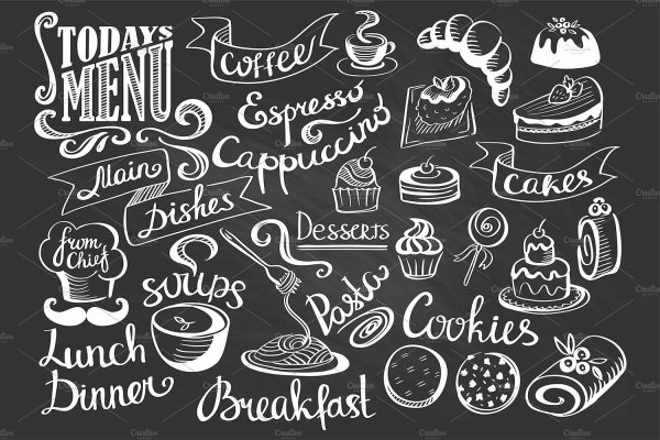 Векторные доски для кофейни