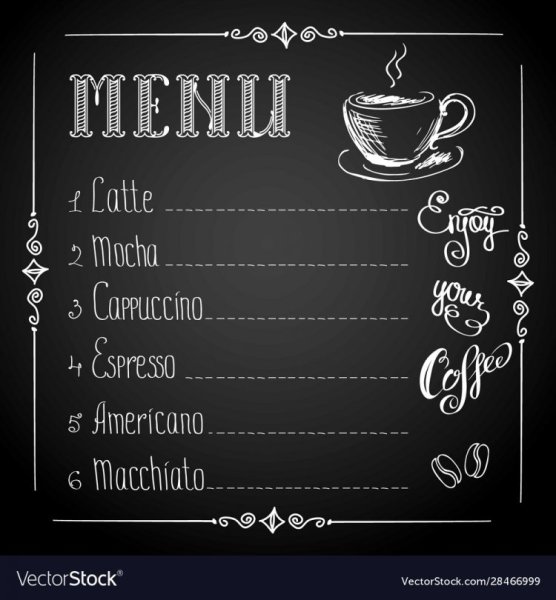 Меню для кофейни шаблоны