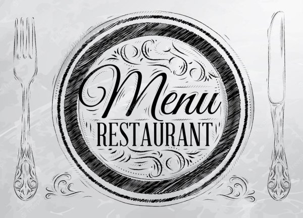 Надпись меню для ресторана