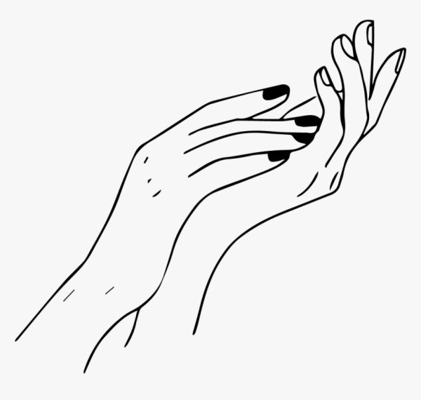 Чёрно-белый маникюр для подростков