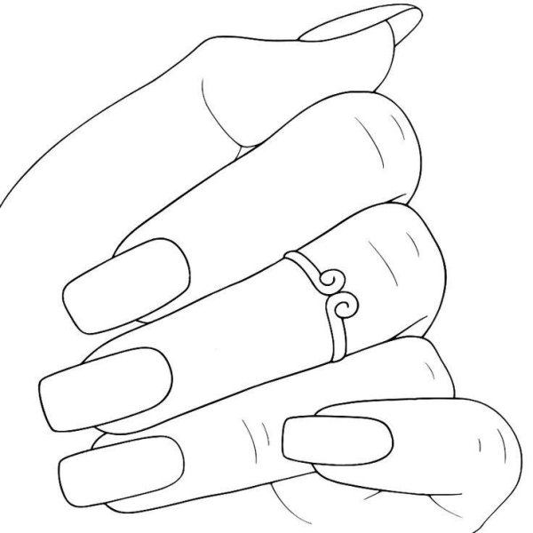 Раскраска ногти без узора