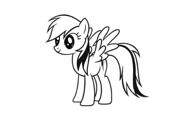 Радуга Дэш раскраска цветная