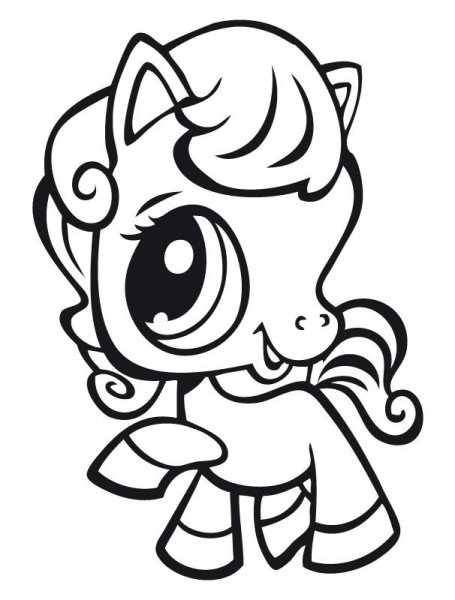 Раскраска животные пони для детей