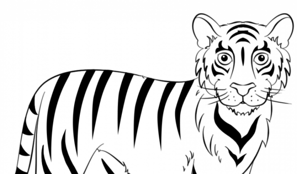 Тигр для раскрашивания