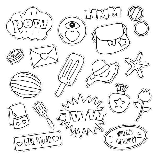 Мини наклейки черно белые