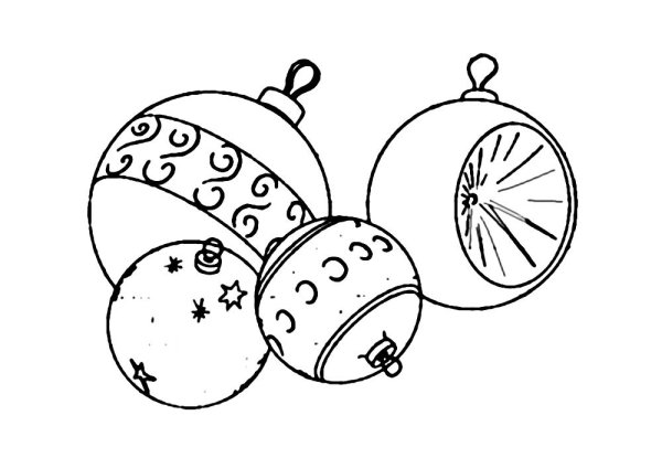 Елочные игрушки раскраска