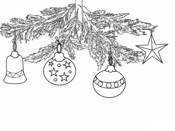 Новогодние украшения раскраска