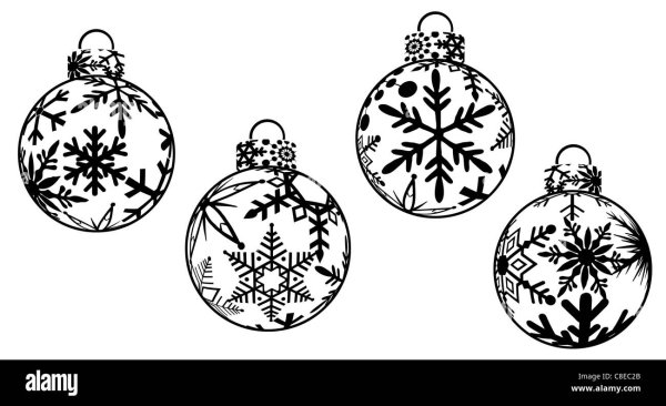 Черно-белые елочные шары