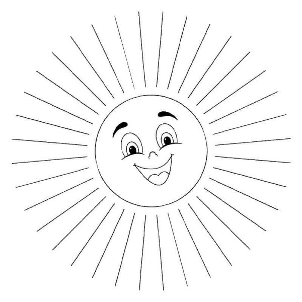 Трафарет солнышко с лучами