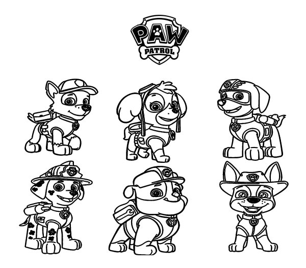 Раскраска пазл Щенячий патруль