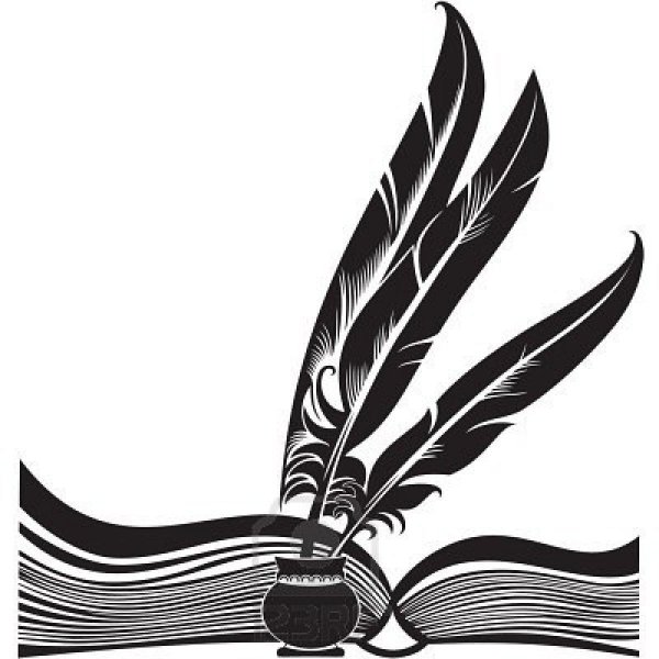 Силуэт писателя с пером