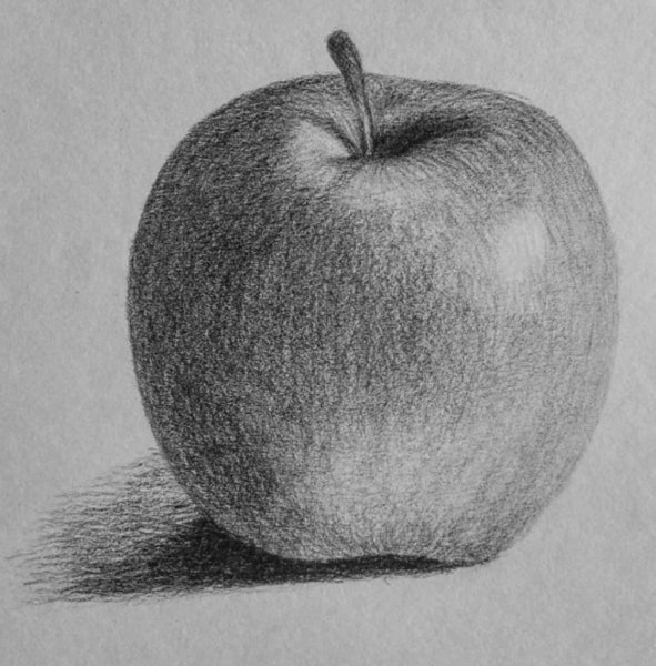 Яблоко карандашом