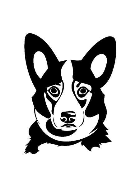 Силуэт вельш корги кардиган