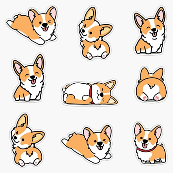 Стикерпаки корги