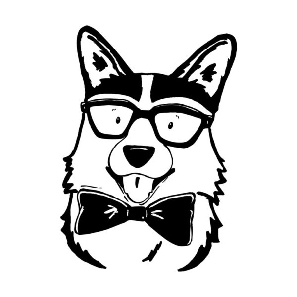 Силуэт морды корги