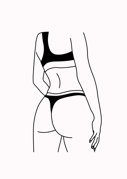 Ягодицы карандашом