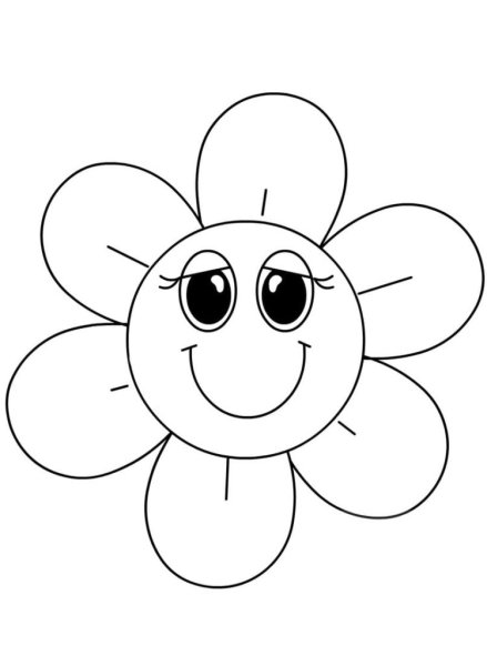 Цветочек с улыбкой раскраска