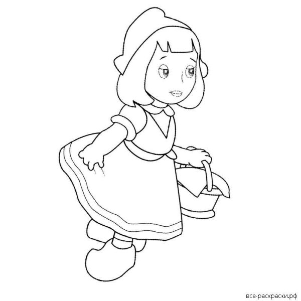 Красная шапочка для раскрашивания