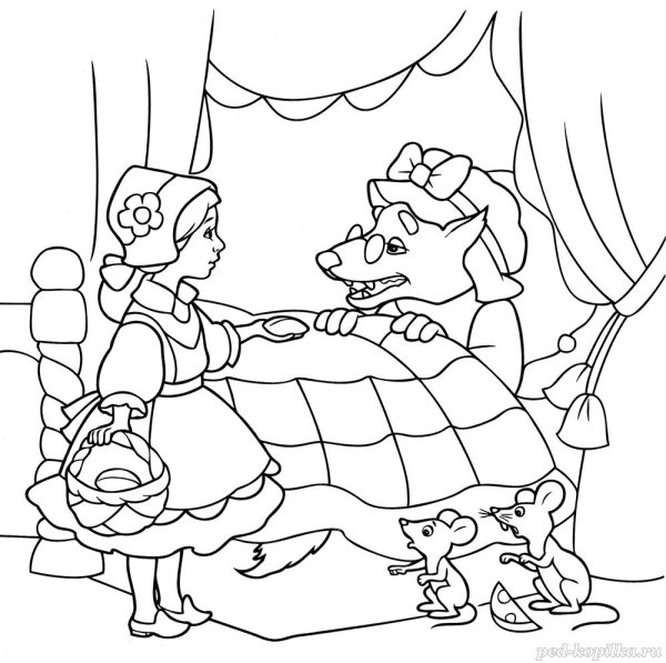 Ш Перро красная шапочка раскраска