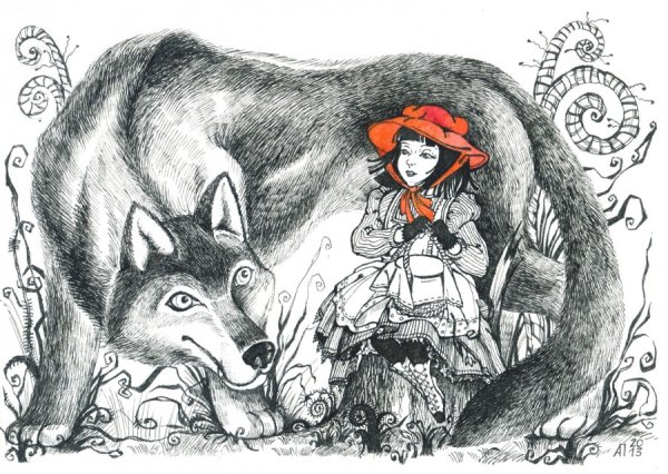 Красная шапочка и волк сказка