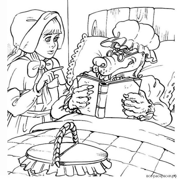 Раскраска из красной шапочки