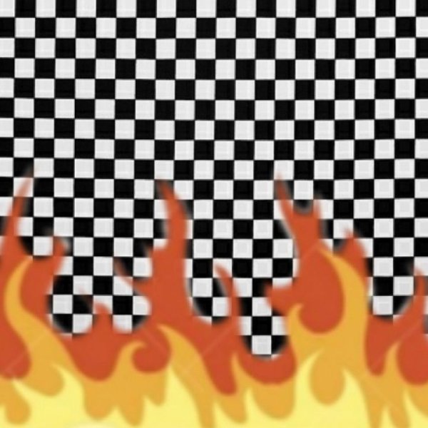 Огонь на клетчатом фоне