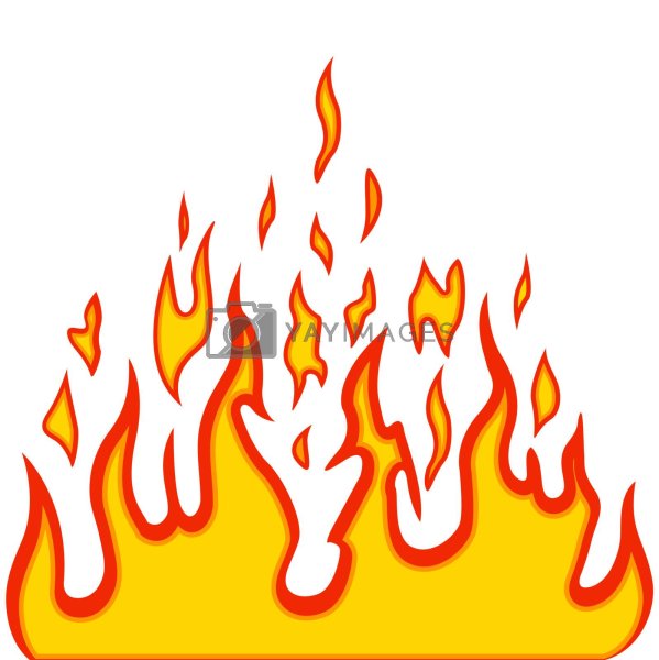 Нарисованный огонь на черном фоне