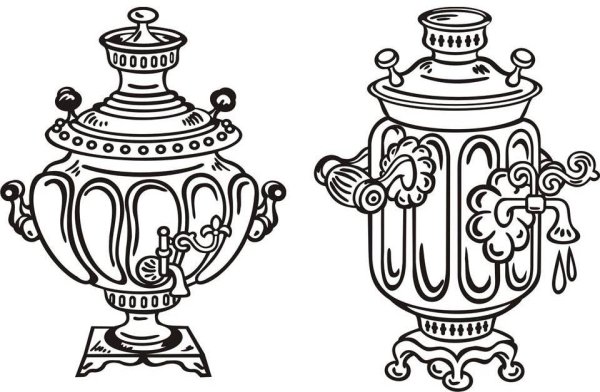 Самовар раскраска для детей