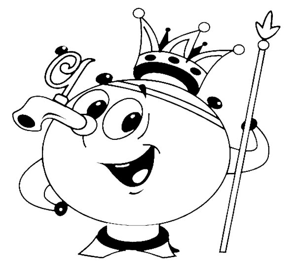 Раскраска самовар на столе