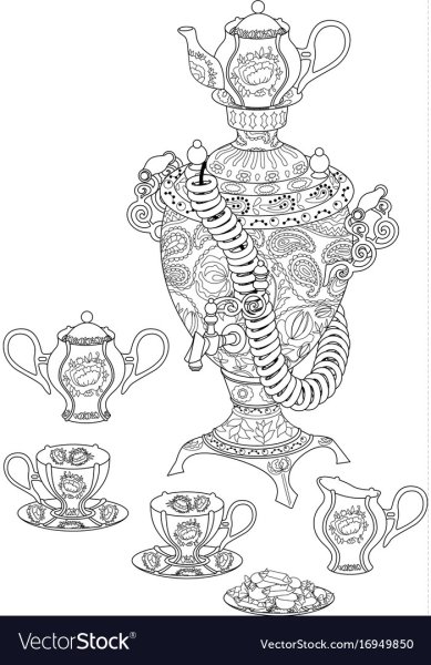 Самовар раскраска