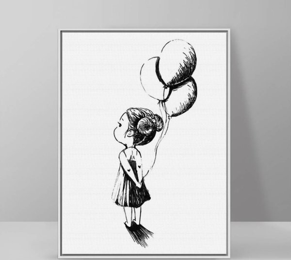 Девочка с шариком эскиз