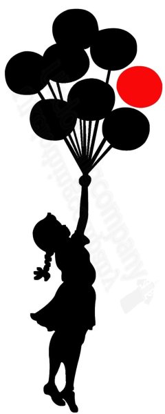 Силуэт девочки с шариками