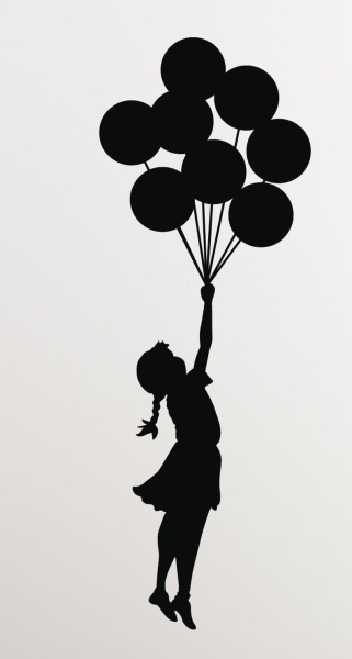 Силуэт девочки с шарами