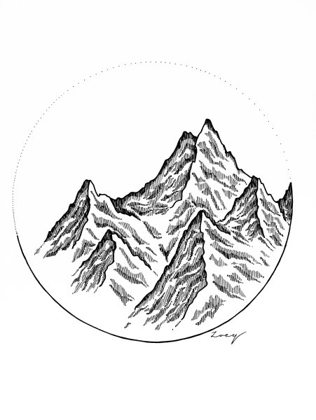 Горы рисунок