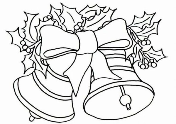 Новогодние колокольчики раскраска