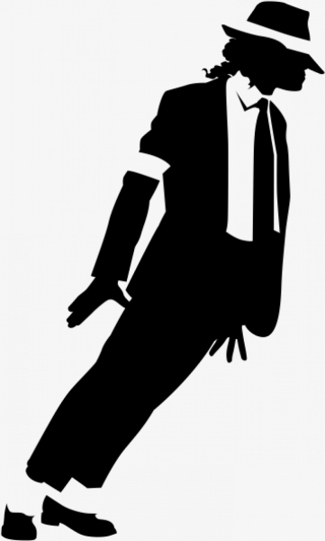 Силуэт Майкла Джексона на белом фоне