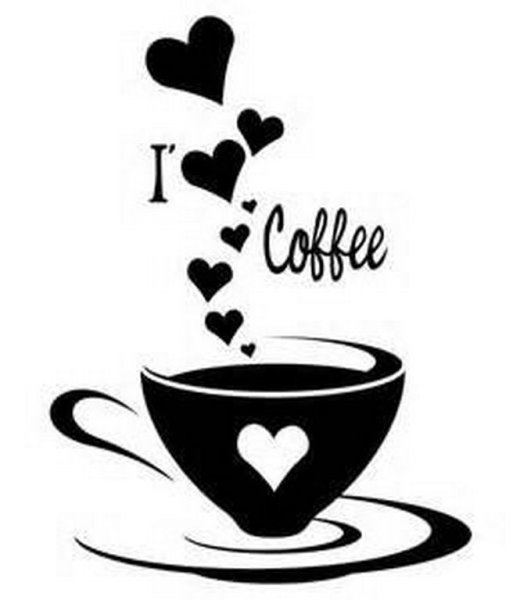 Трафарет чашка кофе