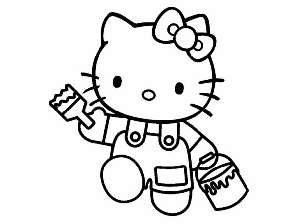 Персонажи из Хелло Китти раскраска