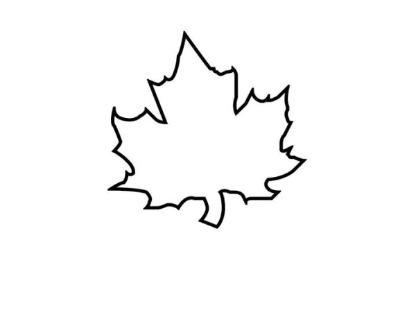 Кленовый лист трафарет маленький