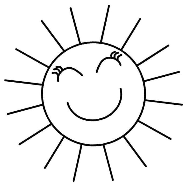 Солнце для детей черно белое