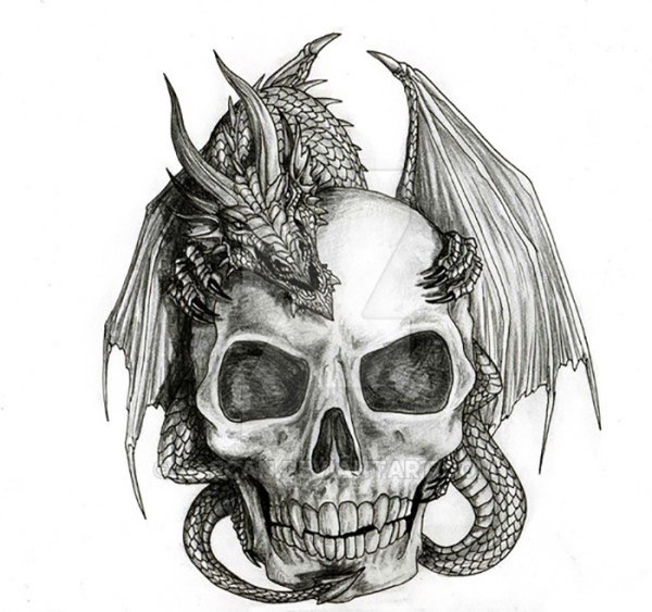 Череп тату эскиз