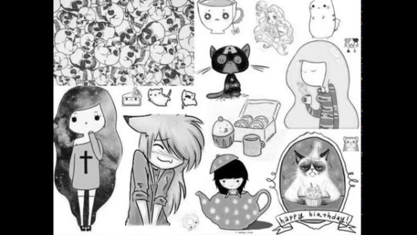 Чёрно-белые картинки для срисовки много