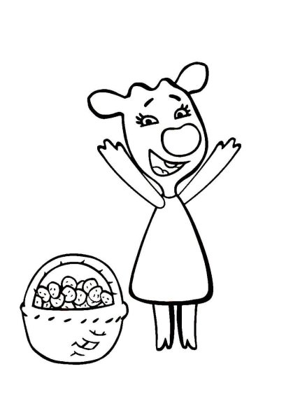 Разукрашки оранжевая корова